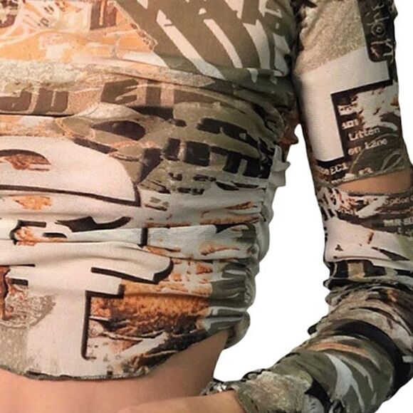 Y2K Long sleeve unique top​​​ - Picture 6 of 8